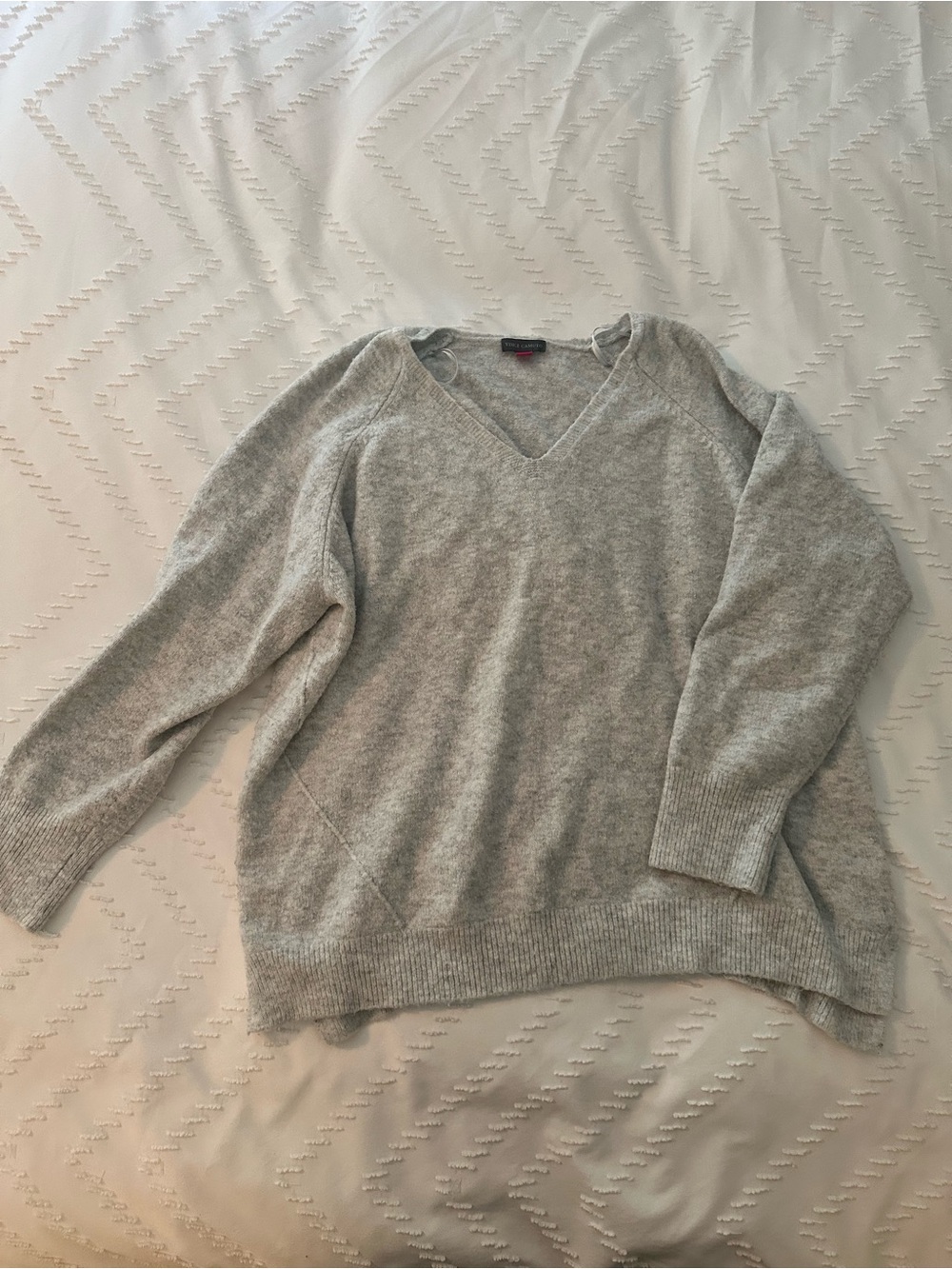 Vince Camuto Light Gray Plush Knit Top